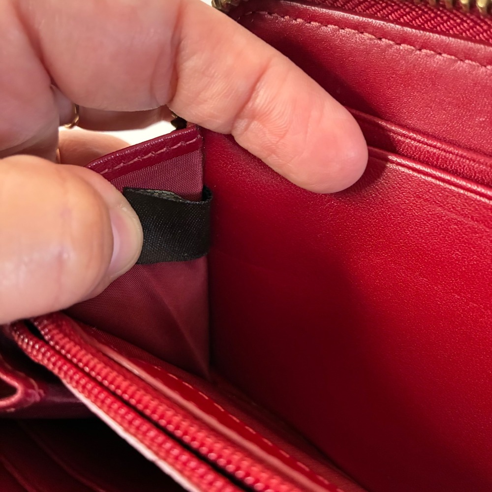 Coach Zoe Red Leather Wallet Soho Double Buckle Zip Around Y2K Clutch 8" - Picture 13 of 16